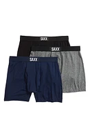 SAXX Ultra Super Soft 3-Pack Relaxed Fit Boxer Briefs Black/Grey/Navy at Nordstrom,