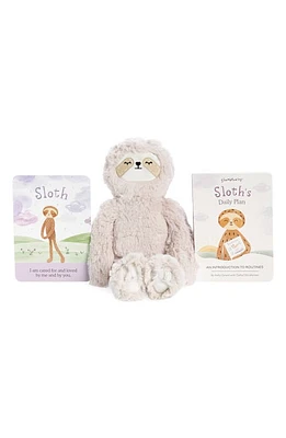 Slumberkins Sloth Kin Sloth Stuffed Animal & 'Sloth's Daily Plan' Board Book in Hazel at Nordstrom