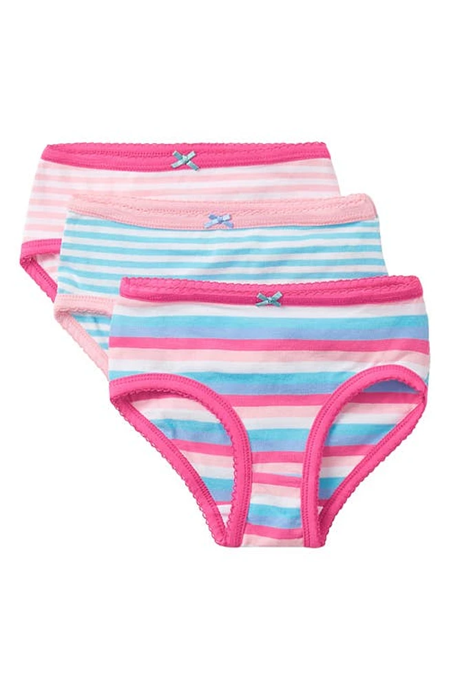 Hatley Kids' Stripe 3-Pack Assorted Briefs Pink at Nordstrom,