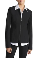 Lafayette 148 New York Acclaimed Stretch Fitted Zip Jacket Black at