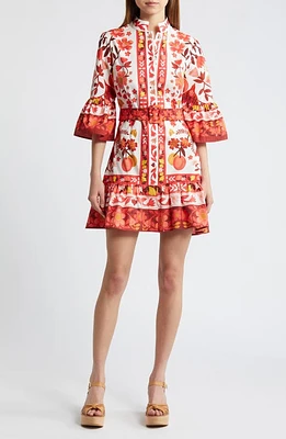 FARM Rio Romantic Orchard Print Cotton Shirtdress in Romantic Orchard Off-White at Nordstrom, Size Medium