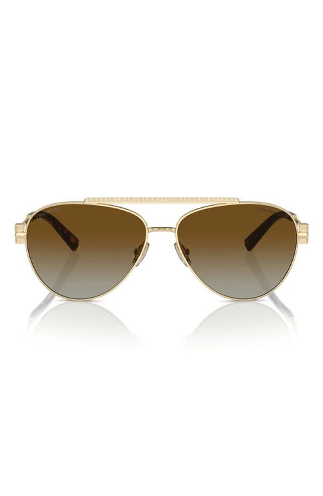 Tiffany & Co. 59mm Gradient Polarized Pilot Sunglasses in Pale Gold at Nordstrom