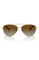 Tiffany & Co. 59mm Gradient Polarized Pilot Sunglasses in Pale Gold at Nordstrom