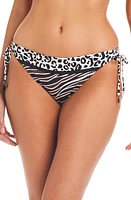 Rod Beattie Animal Instinct Print Side Tie Bikini Bottoms Pecan at Nordstrom,