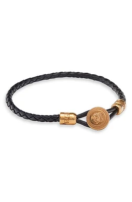 Versace Men's Coin Pendant Bracelet Black Gold at Nordstrom,