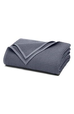 Boll & Branch Organic Cotton Waffle Knit Bed Blanket in Mineral at Nordstrom, Size Full