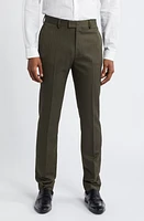 Topman Skinny Suit Trousers Dark Khaki Green at Nordstrom,