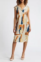 DIARRABLU Tilo Print Tie Back Dress Cream at Nordstrom,