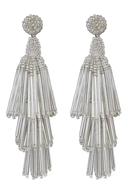 Deepa Gurnani Rain Tassel Earrings in Silver at Nordstrom