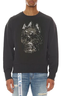 Cult of Individuality Beaded Sweatshirt Black at Nordstrom,