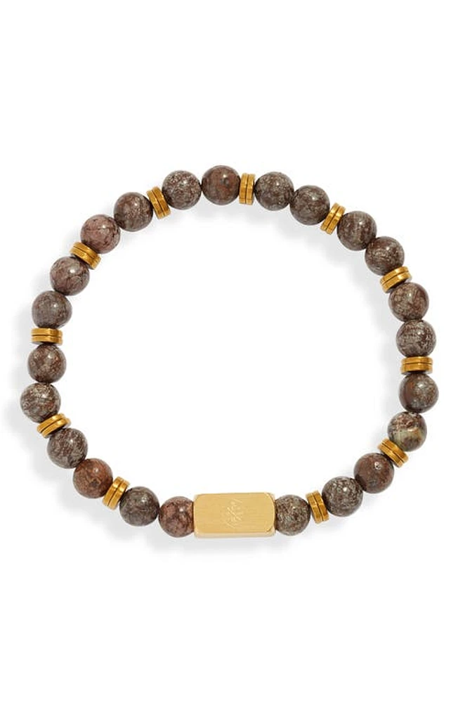 CLIFTON WILSON Men's Charcoal Stone Beaded Bracelet at Nordstrom