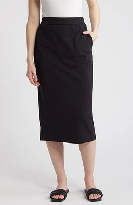 Eileen Fisher Stretch Jersey Skirt Black at Nordstrom,