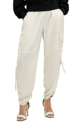 AllSaints Kaye Ruched Cargo Pants Beige White at Nordstrom,