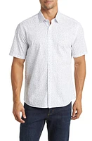 Robert Barakett Bozeman Scratch Print Short Sleeve Button-Up Shirt in White at Nordstrom, Size Medium