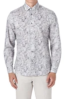 Bugatchi Classic Fit Dot Print Woven Button-Up Shirt in Stone at Nordstrom, Size Xxx-Large