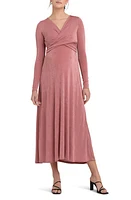 Ripe Maternity Portia Twist Front Long Sleeve Maternity/Nursing Dress at Nordstrom,