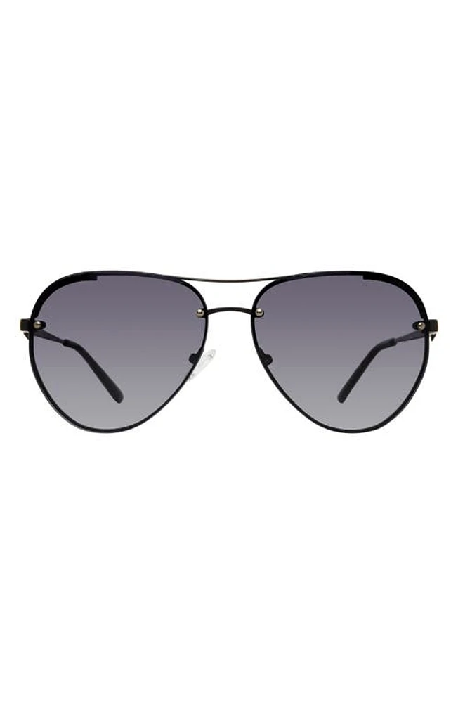 Kurt Geiger London 60mm Aviator Sunglasses in Black/Gray Gradient at Nordstrom