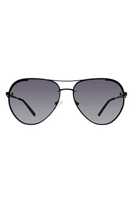 Kurt Geiger London 60mm Aviator Sunglasses in Black/Gray Gradient at Nordstrom