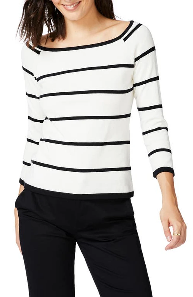 Court & Rowe Stripe Jersey Sweater in Antique White at Nordstrom, Size Medium