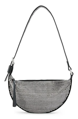 AllSaints Half Moon Studded Shoulder Bag in Black at Nordstrom