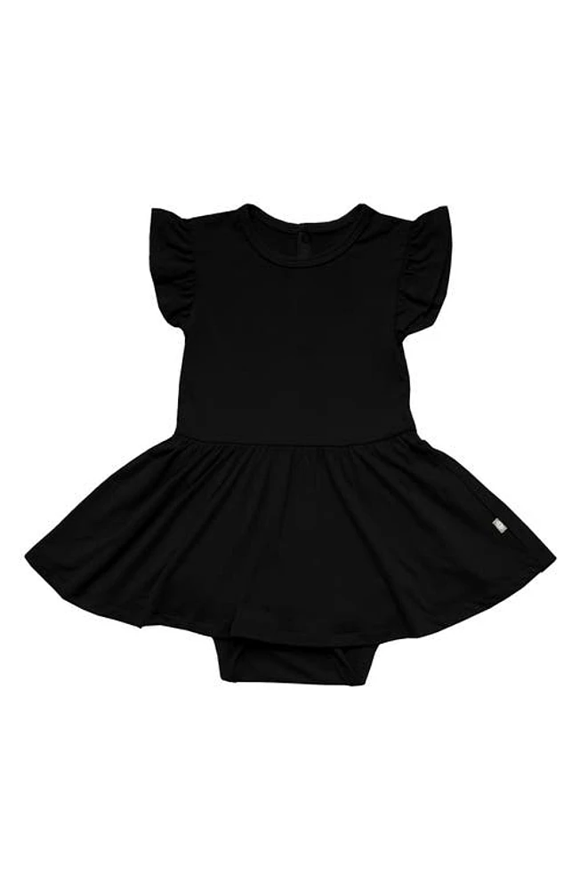 Kyte BABY Ruffle Skirted Bodysuit in Midnight at Nordstrom