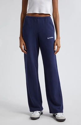 Sporty & Rich Wellness Club Stretch Organic Cotton Sweatpants Navy at Nordstrom,