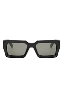 CELINE 54mm Rectangular Sunglasses in Shiny Black /Smoke at Nordstrom