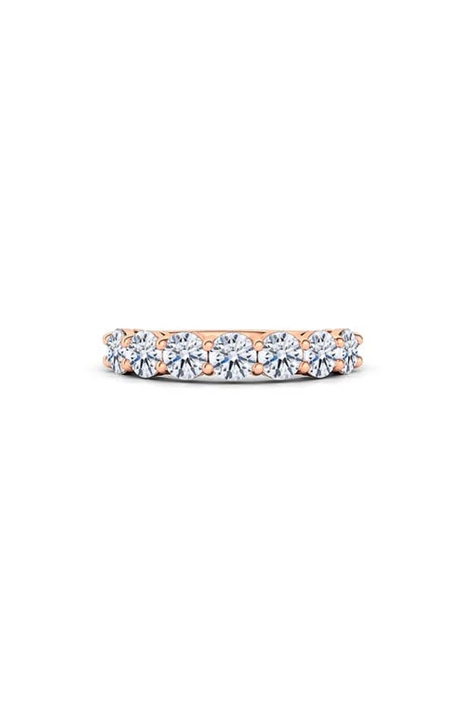 HauteCarat Half Round Cut Lab Created Diamond 14K Gold Eternity Band Ring in Rose Gold at Nordstrom