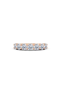 HauteCarat Half Round Cut Lab Created Diamond 14K Gold Eternity Band Ring in Rose Gold at Nordstrom