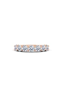 HauteCarat Half Round Cut Lab Created Diamond 14K Gold Eternity Band Ring in Rose Gold at Nordstrom