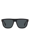 David Beckham Eyewear 56mm Square Sunglasses in Matte Black Gold at Nordstrom