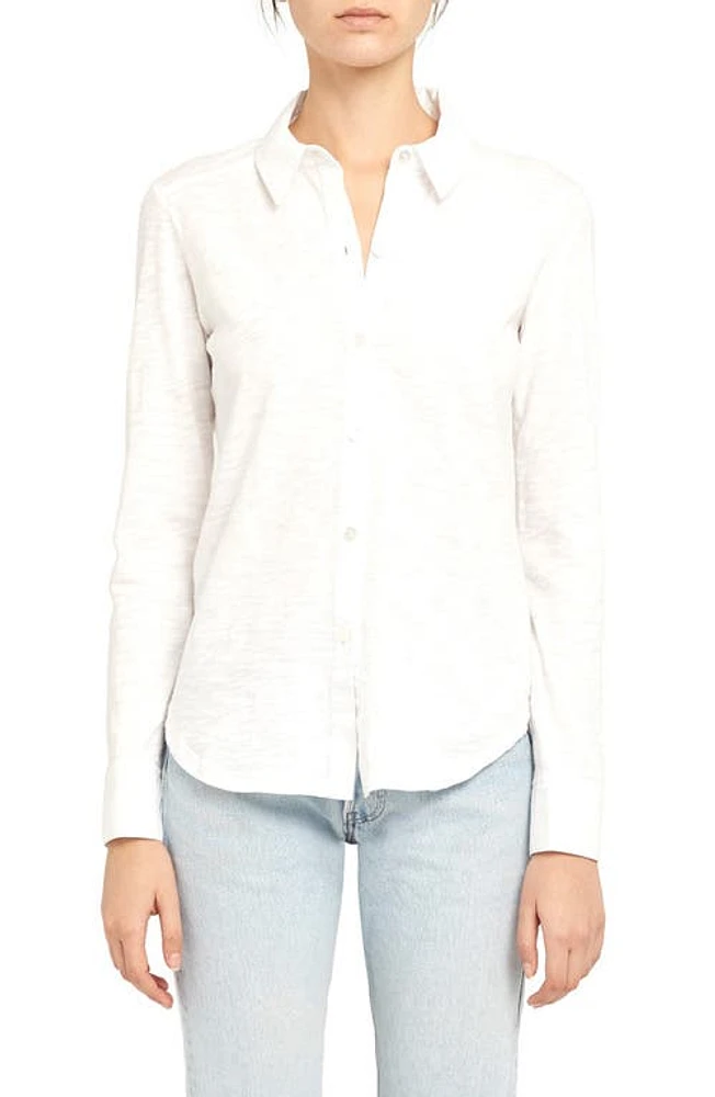 Theory Riduro C. Nebulous Organic Cotton Slub Long Sleeve Button-Up Shirt at Nordstrom,