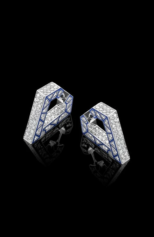 DRIES CRIEL Brute Diamanti Diamond Huggie Hoop Earrings in White Gold at Nordstrom