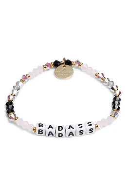 Little Words Project Badass Beaded Stretch Bracelet in Pink/Black/White at Nordstrom