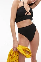 Topshop High Waist Bikini Bottoms Black at Nordstrom, Us