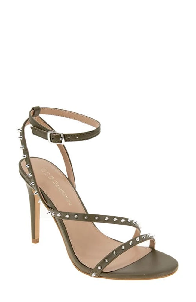 bcbg Jillix Studded Stiletto Sandal Dark Olive at Nordstrom,