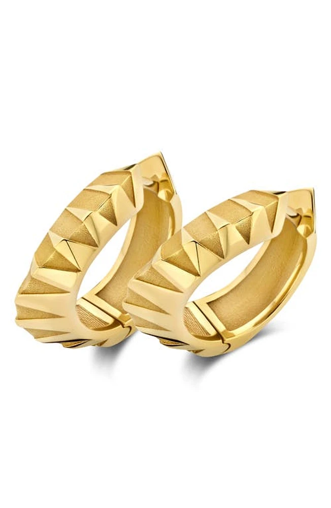 DRIES CRIEL Pyramide Huggie Hoop Earrings in Yellow Gold at Nordstrom