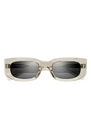 Saint Laurent 51mm Rectangular Sunglasses in Beige at Nordstrom