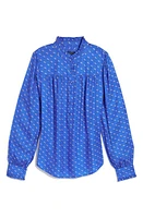 vineyard vines Ruffle Collar Silk Blend Popover Top at Nordstrom,