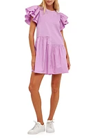 English Factory Layered Ruffle Minidress Lilac at Nordstrom,