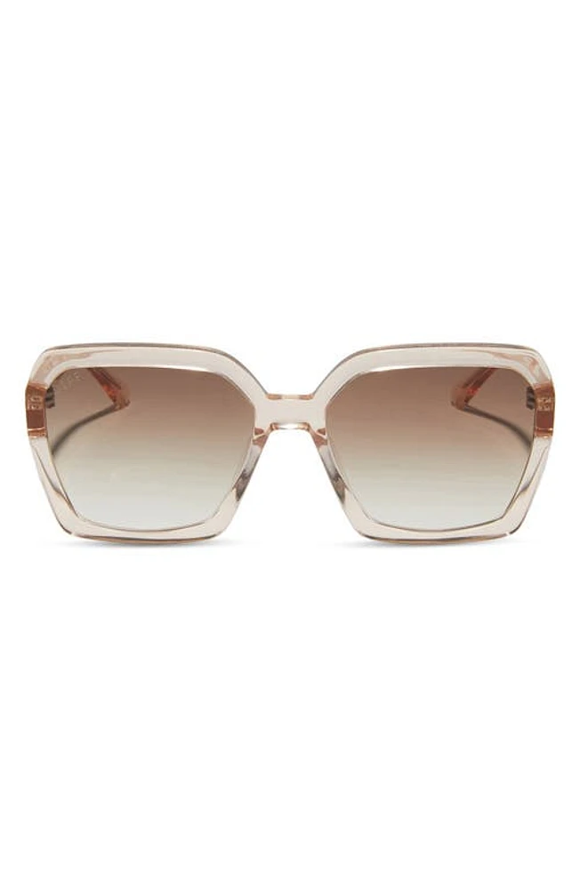 DIFF Sloane 54mm Square Sunglasses in Vint Rose Crystal /Brown Grad at Nordstrom