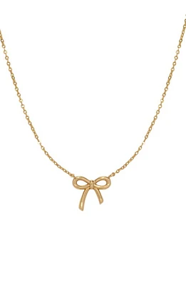 MADE BY MARY Bow Pendant Necklace in Gold at Nordstrom, Size 16