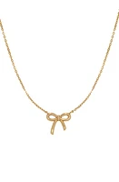 MADE BY MARY Bow Pendant Necklace in Gold at Nordstrom, Size 16