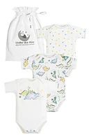 Under the Nile Dino Assorted 3-Pack Bodysuits in White/Dinos at Nordstrom