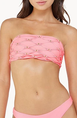 PQ SWIM Brynn Beaded Bandeau Bikini Top Gelato at