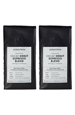 Nordstrom Ethically Sourced Decaf Debut Espresso Blend 2-Pack Whole Bean Coffee in Brown at Nordstrom