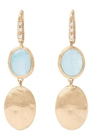 Marco Bicego Siviglia Aquamarine & Diamond Double Drop Earrings in Gold at Nordstrom