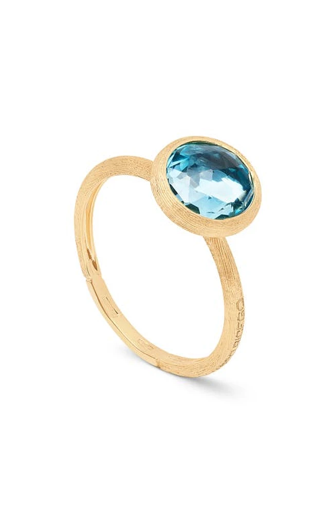 Marco Bicego Round Topaz Solitaire Ring in Yellow Gold/Topaz at Nordstrom, Size 7