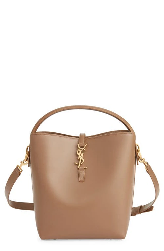 Saint Laurent Le 37 Leather Bucket Bag in Dark Cork at Nordstrom