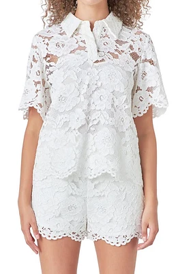 Endless Rose Lace Shirt White at Nordstrom,